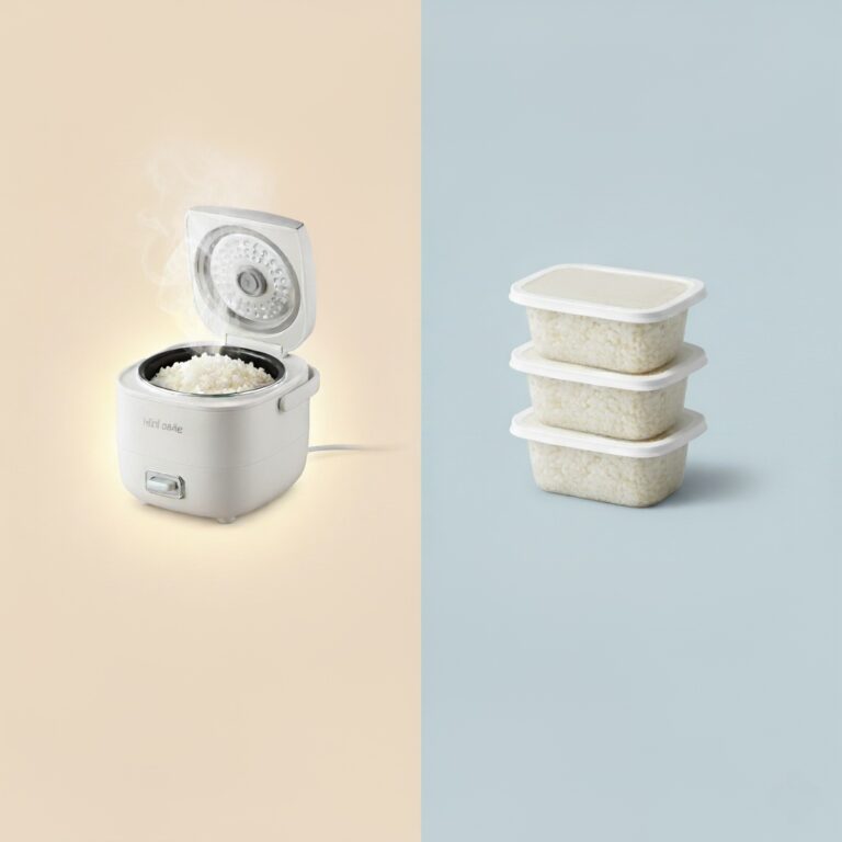 1인 밥솥과 인스턴트 밥 비교